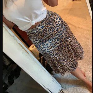 Lulu's Leopard Print Satin Midi Skirt